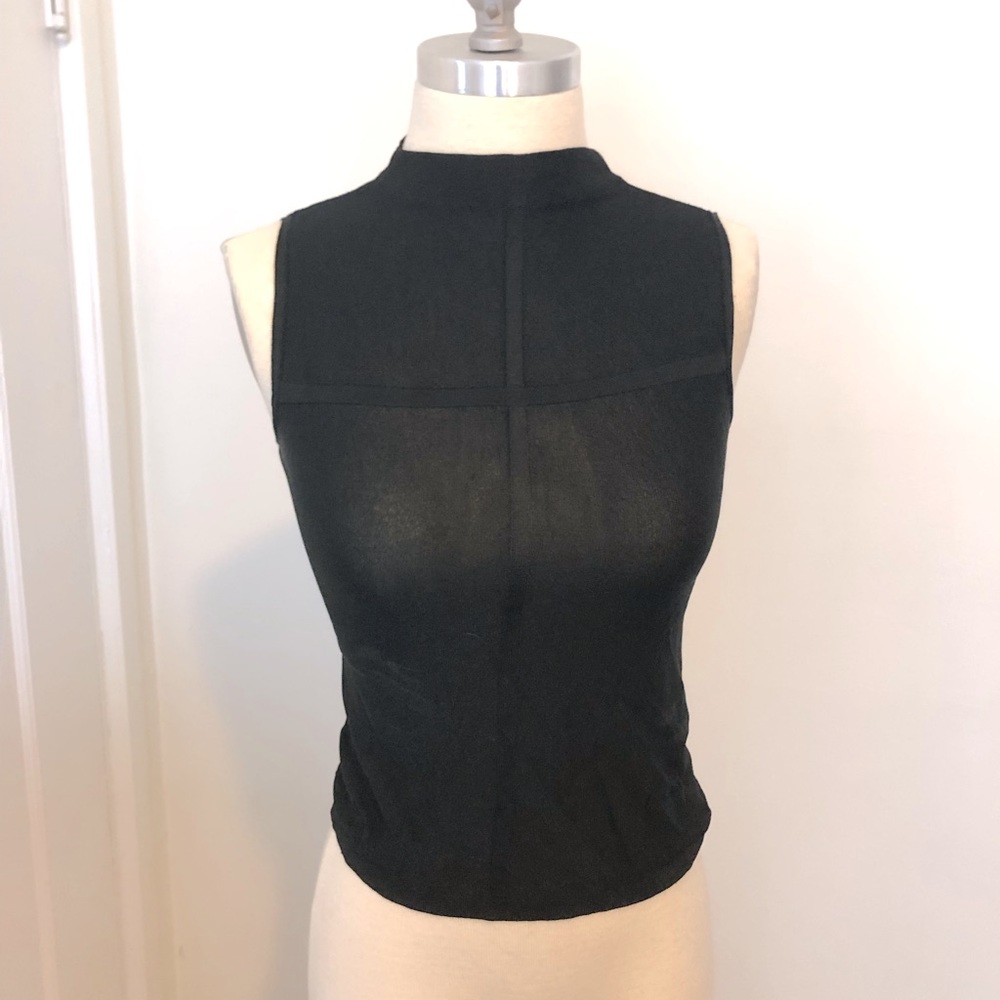 Black knit mock neck